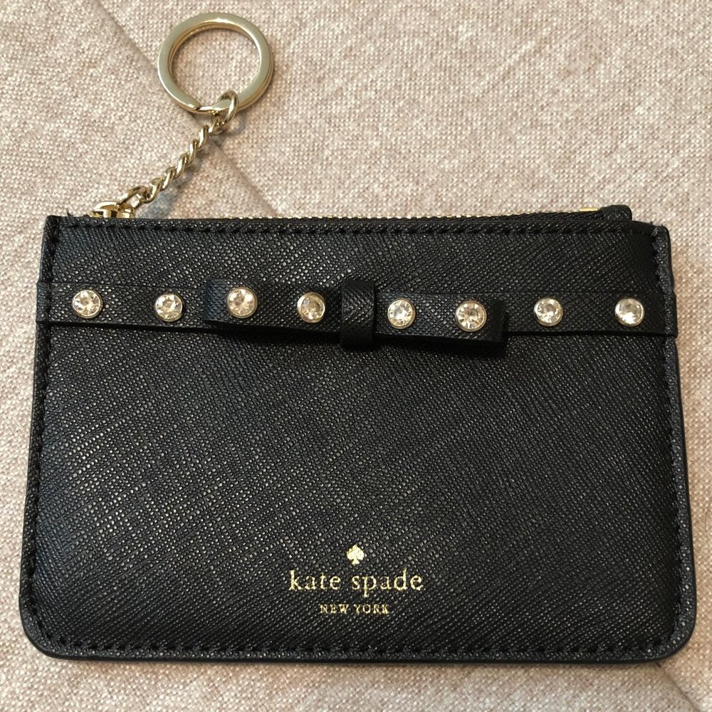 KATE SPADE "Laurel Way Jeweled Bitsy" Card Holder